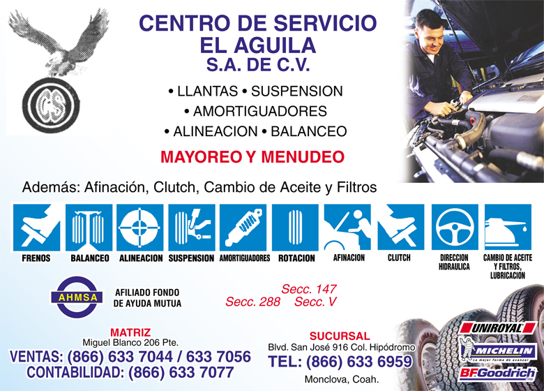 Centro De Servicio El Aguila Sa De Cv Refacciones Y Accesori