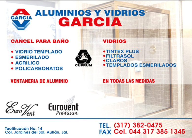 Aluminios Garcilaso, PRODUCTOS - Vidrios