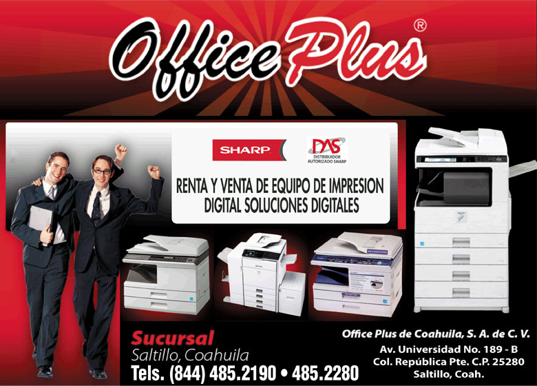 Office Plus De Coahuila, Sa De Cv Copiadoras Venta Y Renta D